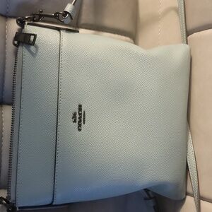 Coach Light Blue  Kitt Messenger Crossbody Bag In EUC.